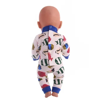 1 Sæt Bomuld Pyjamas Fisk Mønster Dukke Tøj Til 18 Tommer American Doll & Ny Født Baby På 43 Cm,Vores Generation,Dukker Tøj