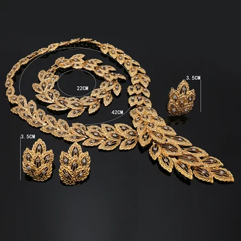 Fani Brude Gave Nigerianske Kvinde Bryllup Afrikanske Perler Smykke Sæt Mærke Dubai Gold Farverige Smykker Sæt, Engros design