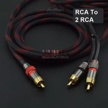 U110 HIFI RCA Y-Adapter Kabel Subwoofer Y-Kabel 1 PHONO til 2 RCA-lydkabel