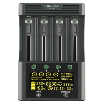 LiitoKala Lii-600 Batteri Oplader For Li-ion 3,7 V, og 1,2 V NiMH-batteri, der er Egnet til 18650 26650 21700 26700 AA AAA12V5A adapter