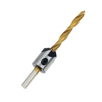 4STK 3mm-6mm Stål Undersænker Boret Tømrer-og Træbearbejdning Kedeligt Værktøj Runde Skaft Med Hex-Nøgle