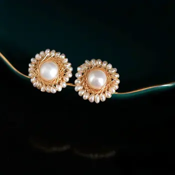 SINZRY nye håndlavede unikke naturlige perle elegant personlighed vintage stud øreringe til kvinder
