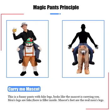 Kvinde Mænd Part Baby Ride på Mig Magic Bukser at Gå Mascot Jul Halloween Cosplay Kostume Dyr Bære Tilbage Falske Ben