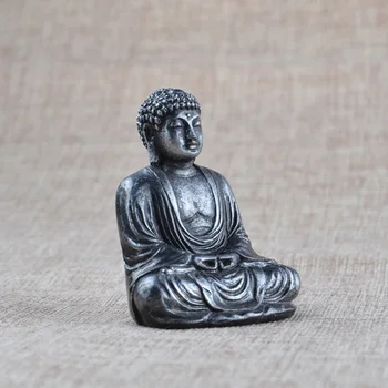 1stk Mini Buddha Have, Statue af Buddha Figur Statue Ornament Harpiks Meditation Hjem Tabel Dekoration 7*5cm