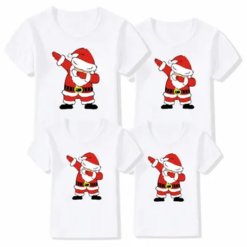 Søde 2020 Jul Tøj til Familien Far Mather Kid Matchende Familie Udstyr Rensdyr Snemand Trykt Hvid T-Shirt