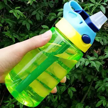 10 stk 5 Farve 500ml Børn vandflaske Med Halm Plast vandflasker For Børn Flasker er BPA-Fri Sports Bottle Skole Drinkware