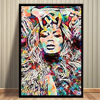 Beyonce Akvarel Art Pop-Stjerne, Plakater Og Print På Lærred Male Billeder På Væggen Abstrakte Dekorative Hjem Indretning Plakat