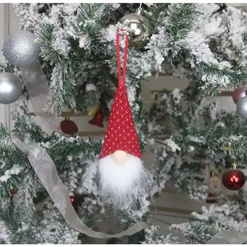 4stk Jul svenske Gnome Santa Bløde Dukke Ornamenter Hængende Xmas Tree Decor