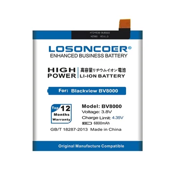 LOSONCOER 6800mAh V636468P For Blackview BV8000 / BV8000 Pro Batteri