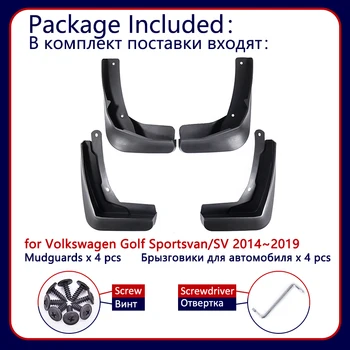 4stk for Volkswagen VW Golf Sportsvan SV~2019 Mk7 Bil Mudder, Klapper, Skærme Splash Vagter Fender Stænklapper 2016 2017 2018