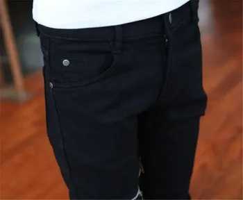 New Høj streetwear hip-hop mænd jeans sort simple Bukser lange lynlås mode personlighed mandlige Tynde Punk denim bukser