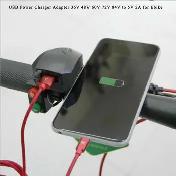 USB-Strømforsyning Oplader Styr Adapter 36V 48V 60V 72V 84V til 5V 2A for Ebike-22-25mm Lige Styret efter El-Cykel, Cykler