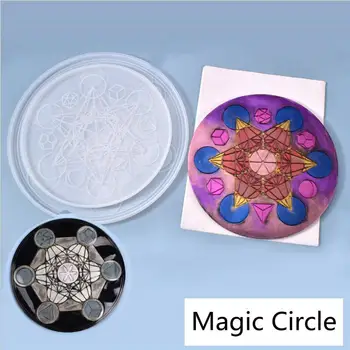DIY-Cool Magic Circle yrelsen Skimmel Epoxy Harpiks Håndværk Tørrede Blomster Desktop Layout Dekoration Smykker Tilbehør Skuffe Håndlavet