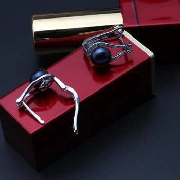 Nye trendy klip øreringe , naturlige Fem farver perle øreringe sort ferskvandsperle øreringe 925 sterling sølv for kvinder