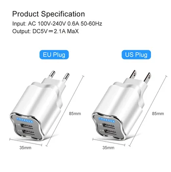5V2A USB Oplader EU-OS-Adapter hurtig væggen rejse oplader, oplader til Samsung S10 iphone xiaomi huawei mikro-usb-kabel 1m