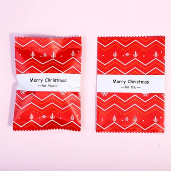 100Pcs/masse Julegaver Tasker Jul Cookie Emballage selvklæbende Plastik Poser Til Kiks Fødselsdag Slik Kage Pakkerejsen