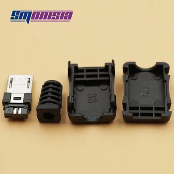 20sets 4-i-1 Micro-USB-5P-5Pin Mikro-USB-Stik Mandlige Stik Stik+Plast boliger shell