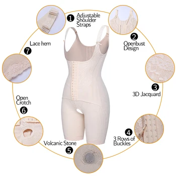 Kvinder Talje Træner Shapewear Bodysuit Postparto Recovery Full Body Shaper Mave Kontrol Slankende Underbukser Fajas Colombianas