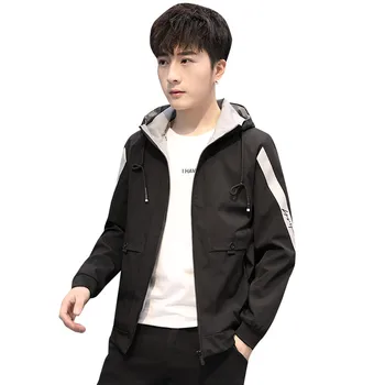 I 2019, Mode, hip-hop jakker mænd hættetrøjer frakke patchwork trykt homme Jakke mandlige koreansk mode plus størrelse 4XL toppe tøj