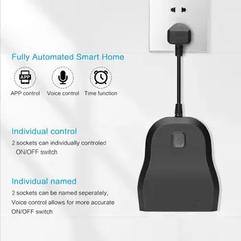 Indendørs / Udendørs Smart Wireless WIFI Socket APP/Voice Kontrol af produkter med Dobbelt Udtag IP44 Vandtæt Stik Stik Adaptere