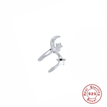 925 Sterling Sølv Clip-On Øreringe Til Kvinde Piger Ear Cuff Falske Brusk Øreringe Uden Piercing Pendientes Jewerly