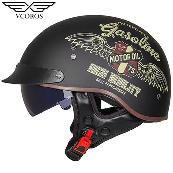 Nye Ankomst Vcoros MT-4 Vintage Retro Motorcykel hjelm åbne ansigt hjelm til motorcykel, scooter, Motorcykel hjelm Jet casco