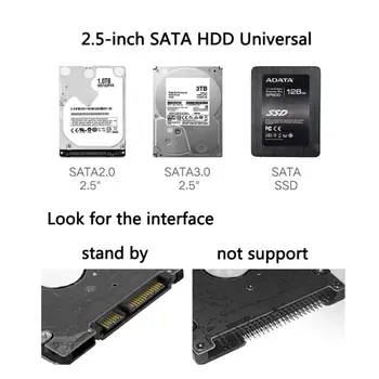 2,5 Tommer-USB til SATA Gennemsigtig HDD Tilfældet USB 3.0 SATA HDD-SSD-Solid State Drive-Harddisk Kabinet, Max 2TB Caddy