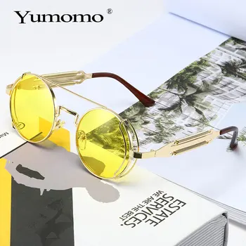 Metal Steampunk Solbriller Mænd, Kvinder Mode Runde Briller Brand Design Vintage solbriller Høj Kvalitet UV400-Brillerne Oculos de