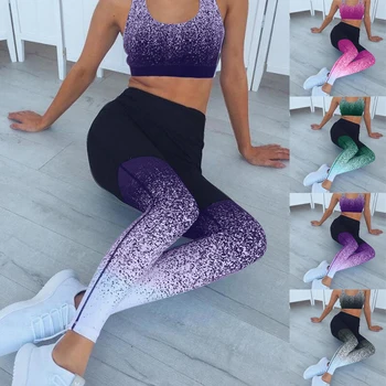 CALOFE Gradient Farve Kvinder Trænings-og Sports-Bh+Trusse Sæt Leggings Yoga Kører Fitness Træning Push-Up Bukser