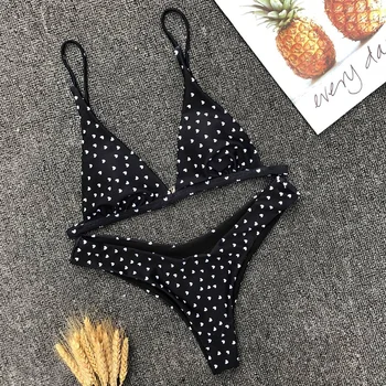 Nye Sexy Hjerte Print Bikini 2020 Kvinder Badedragt Kvindelige Badetøj To stykker, Bikini sæt, g-streng Badende badedragt Svømme Badetøj