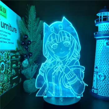 Danganronpa 2 Chiaki Nanami 3D Led-Animationsfilm Lampe Illusion Belysning Farve Skiftende Night Lights Lampara For Xmas