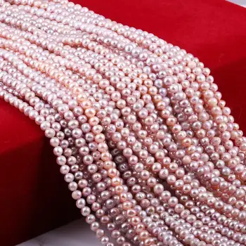 Naturlig Pearl Perle 4-8 mm Rund Løs Pearl Perler Uden Hul for Kvinder Smykker at Gøre DIY-Øreringe, Armbånd Tilbehør