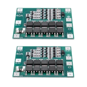 2STK 4S 16,8 V 18650 Lithium Batteri Oplader Protection Board PCB BMS 40A Modul