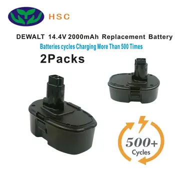 2STK 2.5 Ah genopladeligt batteri DEW14.4D NiMh-Batteri 14,4 V Erstatning for DEWA Batteri 14,4 V DC9091 DE9092 DW9091