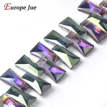 Heteromorphic Facetteret Østrigske krystal perler 20*10*7mm 50stk rektangel glas perler til smykkefremstilling af armbånd DIY-Gratis fragt