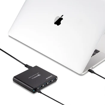 LVSUN QC3.0 telefon og bærbar computer oplader adapter type-c USB-C PD oplader til Macbook Spectre 13 Yoga 5 Dell Hp Xiao mi strømforsyning