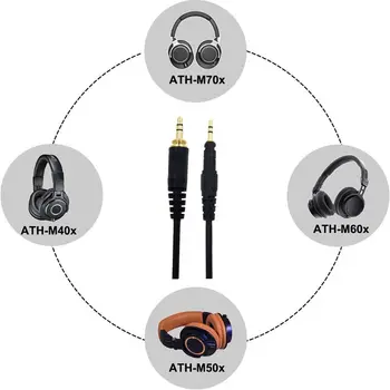 Udskiftning af Kabel Til AudioTechnica ATH-M50X M40X M60X M70X Hovedtelefoner Passer til Mange Hovedtelefoner 23 AugT2 6,35 mm konvertering