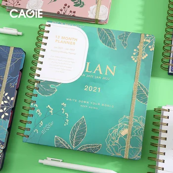 Engelsk Dagsorden 2021 Planner Arrangør B5 Dagbog, Notesbog og Journal Spiral Daglige Notesblok Plan Ringe Office Note Bog Kalender