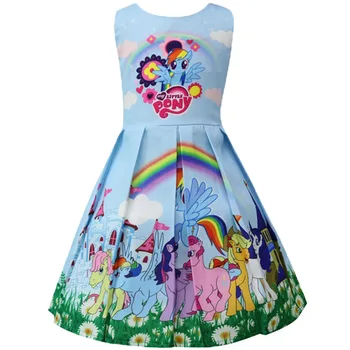 Disney Frosne Min Nye Baby Sommer Prinsesse Little Pony Rainbow Kjoler For Piger Halloween Fødselsdagsfest Vestidos Kjole Tøj