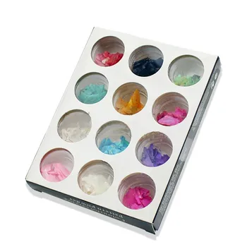 12Boxes Søm Muslingeskal Skiver Partikel 12 Farver Naturlige Knust Shell Manicure Sæt Tynd Glitter Nail Art Dekoration Af PB-12#