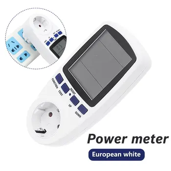 LCD-Display El-Forbrug Overvåge Power Meter EU Stik Hjem Energi Watt Volt, Ampere, Watt KWH Forbrug Analyzer