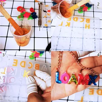 DIY Håndlavet Gummy Bear Alfabetets Bogstaver Epoxy Harpiks Forme Smykker at Gøre Dekoration nøglering Værktøjer Kit med AB Harpiks, Lim Gave