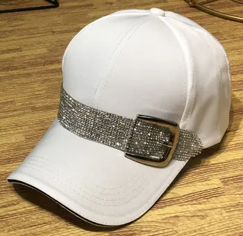 Rhinestone Bælte Snapback Hat Bomuld Farve Krystal Baseball Cap Cool Fashion Forår Sommer Efterår Hat Justerbar Hætte