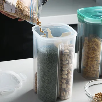 Lufttætte dåser køkken korn multi-grain dåser husholdning mad forseglet opbevaring dåser ris, bønner rum plast opbevaringsboks