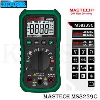 Mastech MS8239C Håndholdte Auto-område område for Digital Multimeter AC DC Spænding Strøm Modstand Kapacitans Frekvens Temperatur Tester