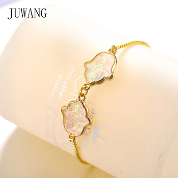 JUWANG 2020 Nye Mode Simple Armbånd Til Kvinde 10 Farver, Akryl Palm Stil, Charme, Justerbar Kobber Kæde Armbånd Smykker