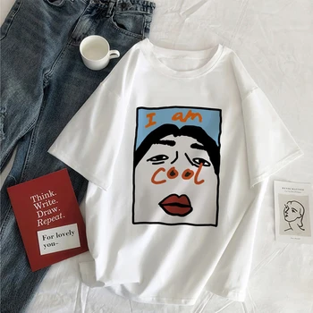 2020 Sommeren Æstetiske Kvinders Tøj, jeg sej Font Print Harajuku Sjove Vogue Streetwear Træningsdragt Personlighed Casual T-Shirt