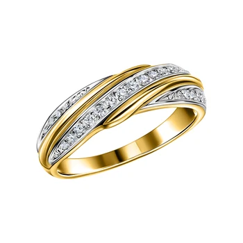 Guld ring med cubic zirconia sollys prøve 585