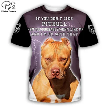 Sjove pitbull Hunde 3D fuld print mode t-shirt Unisex hip hop stil tshirt streetwear afslappet sommer drop shipping
