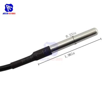 Diymore 5PCS DS18B20 Vandtæt Temperatur Probe Sensor Termoelement med Heat Termisk Modstand 3M Kabel til Arduino